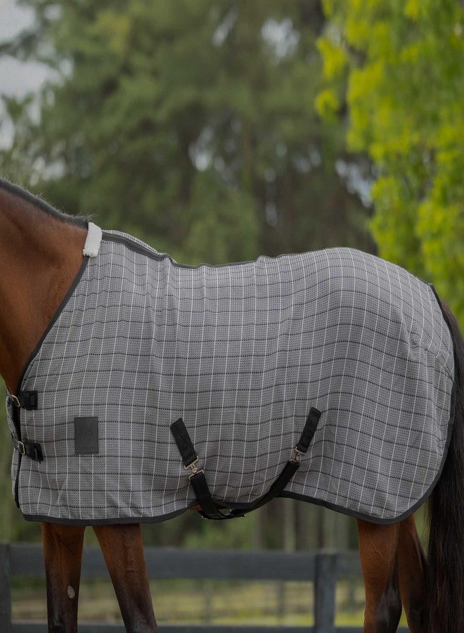 Equinavia Luftig Waffle Cooler | 100% Cotton - Grey/Black - 76 in - Image 3